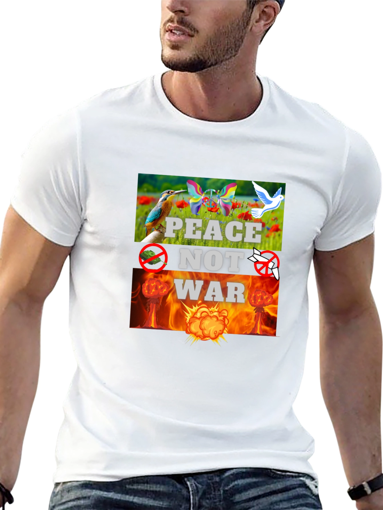 Peace Not War Graphic T-Shirt