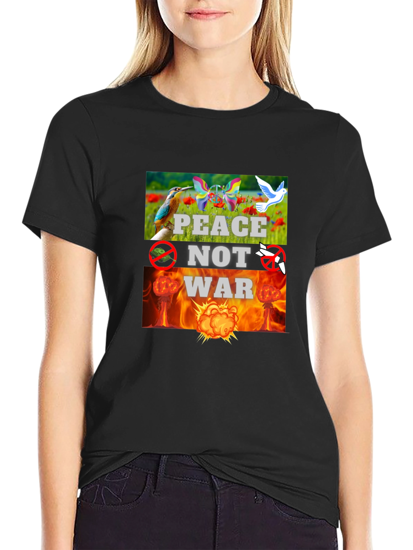 Peace Not War Graphic T-Shirt