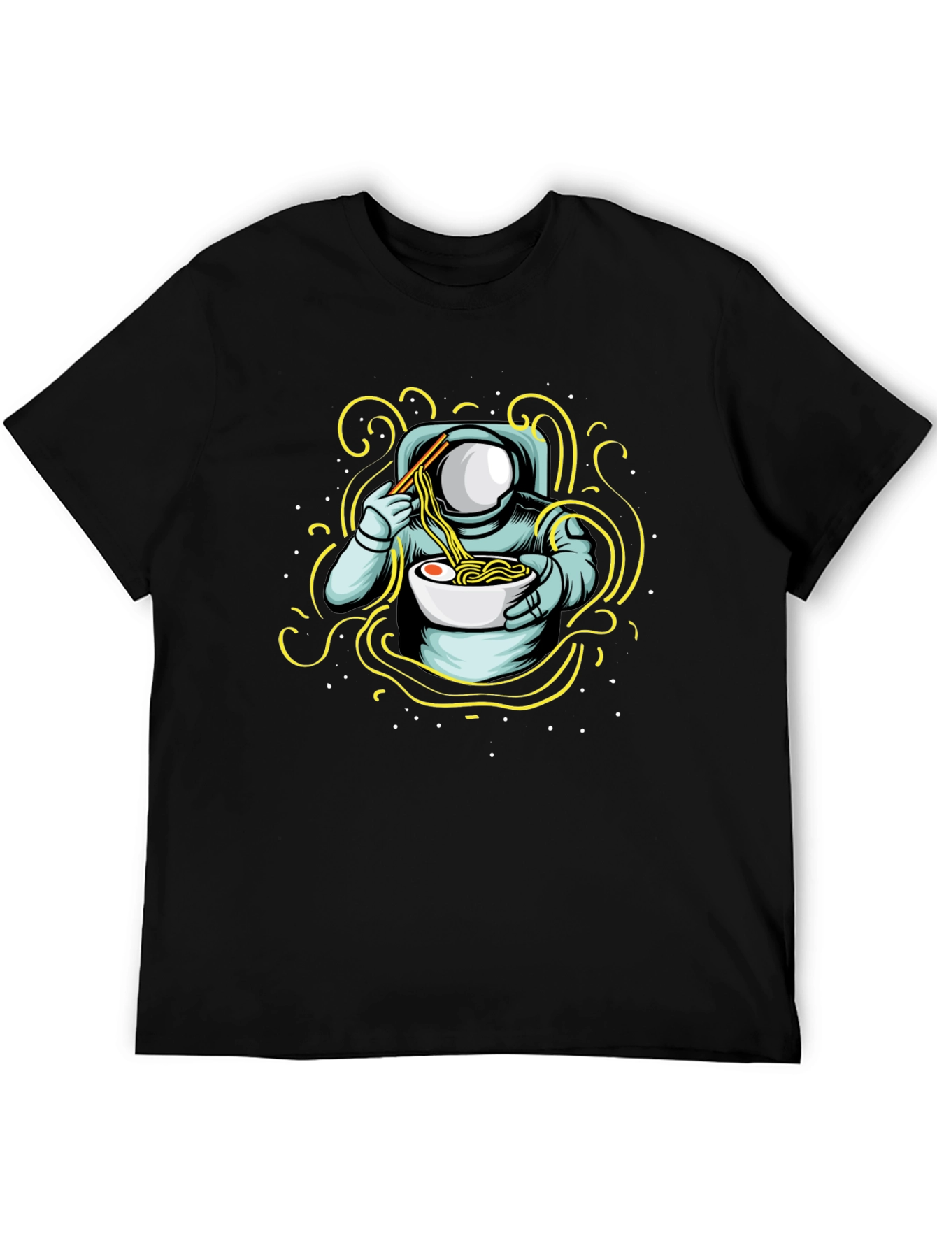 Astronaut Ramen Graphic T-Shirt - Cool Space Foodie Tee