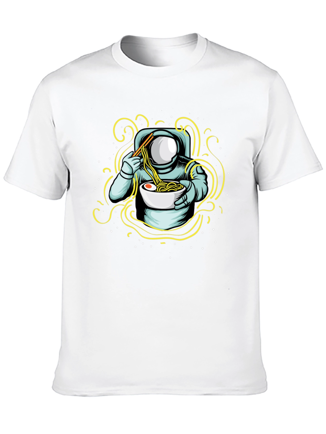 Astronaut Ramen Graphic T-Shirt - Cool Space Foodie Tee