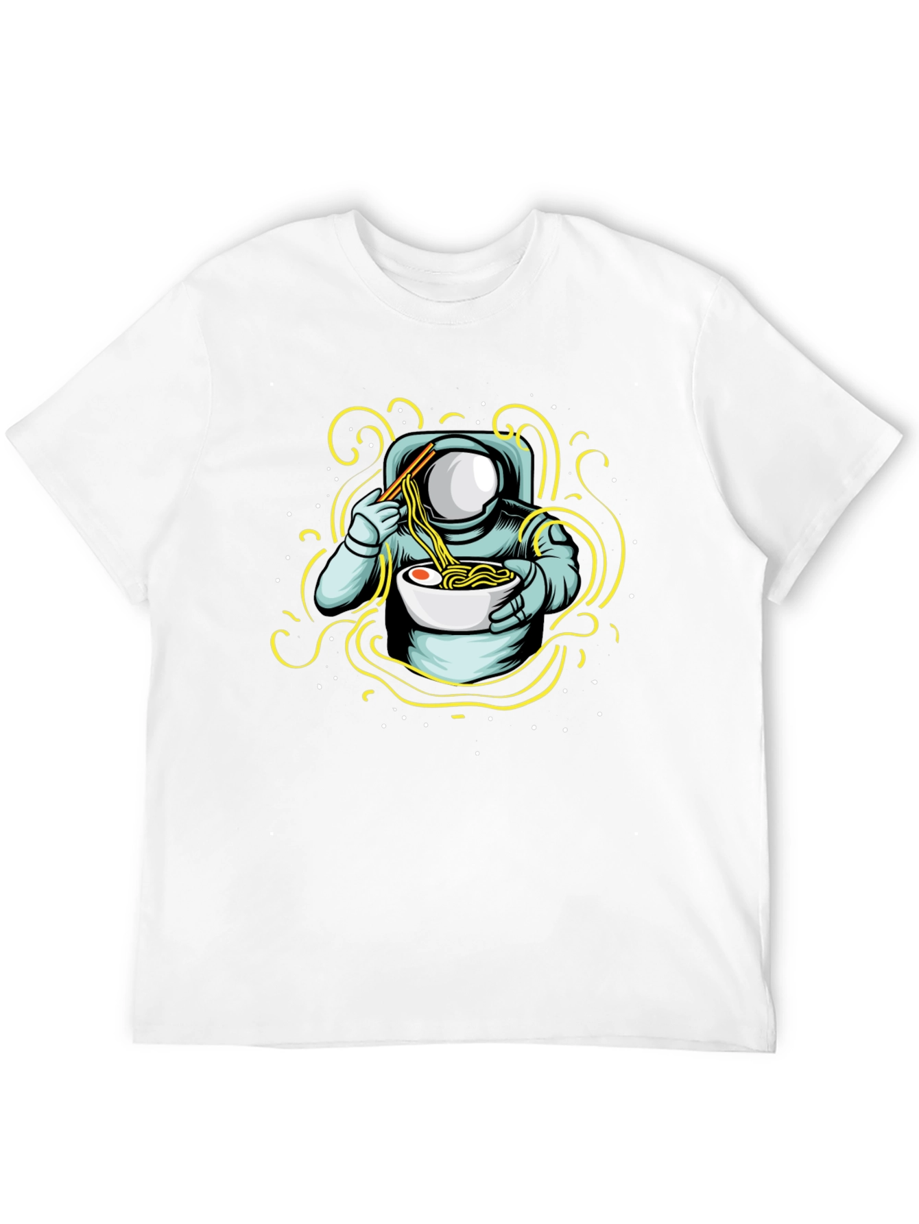 Astronaut Ramen Graphic T-Shirt - Cool Space Foodie Tee