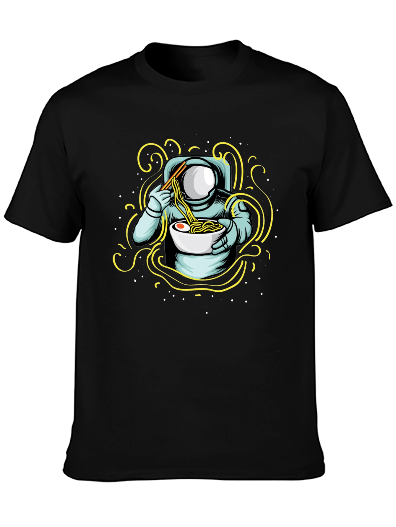 Astronaut Ramen Graphic T-Shirt - Cool Space Foodie Tee