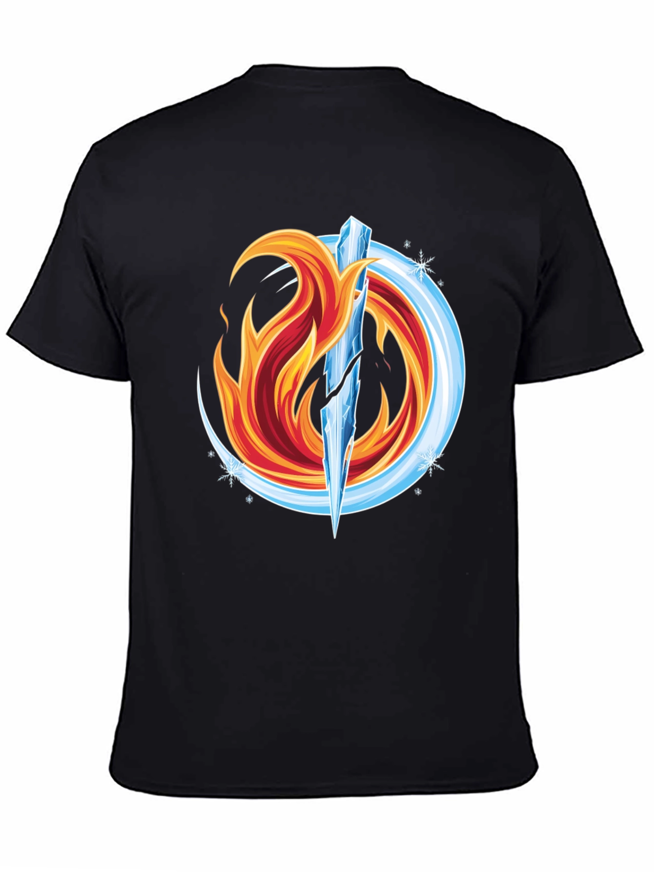 Fire and Ice Graphic Tee - Unique Design