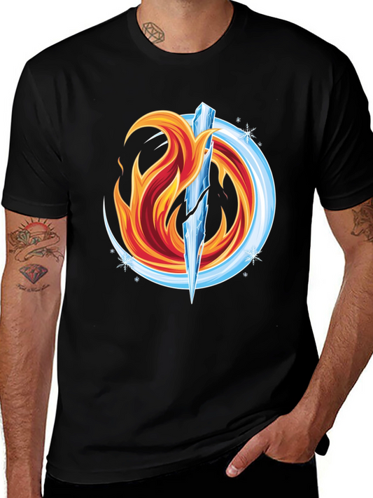 Fire and Ice Graphic Tee - Unique Design