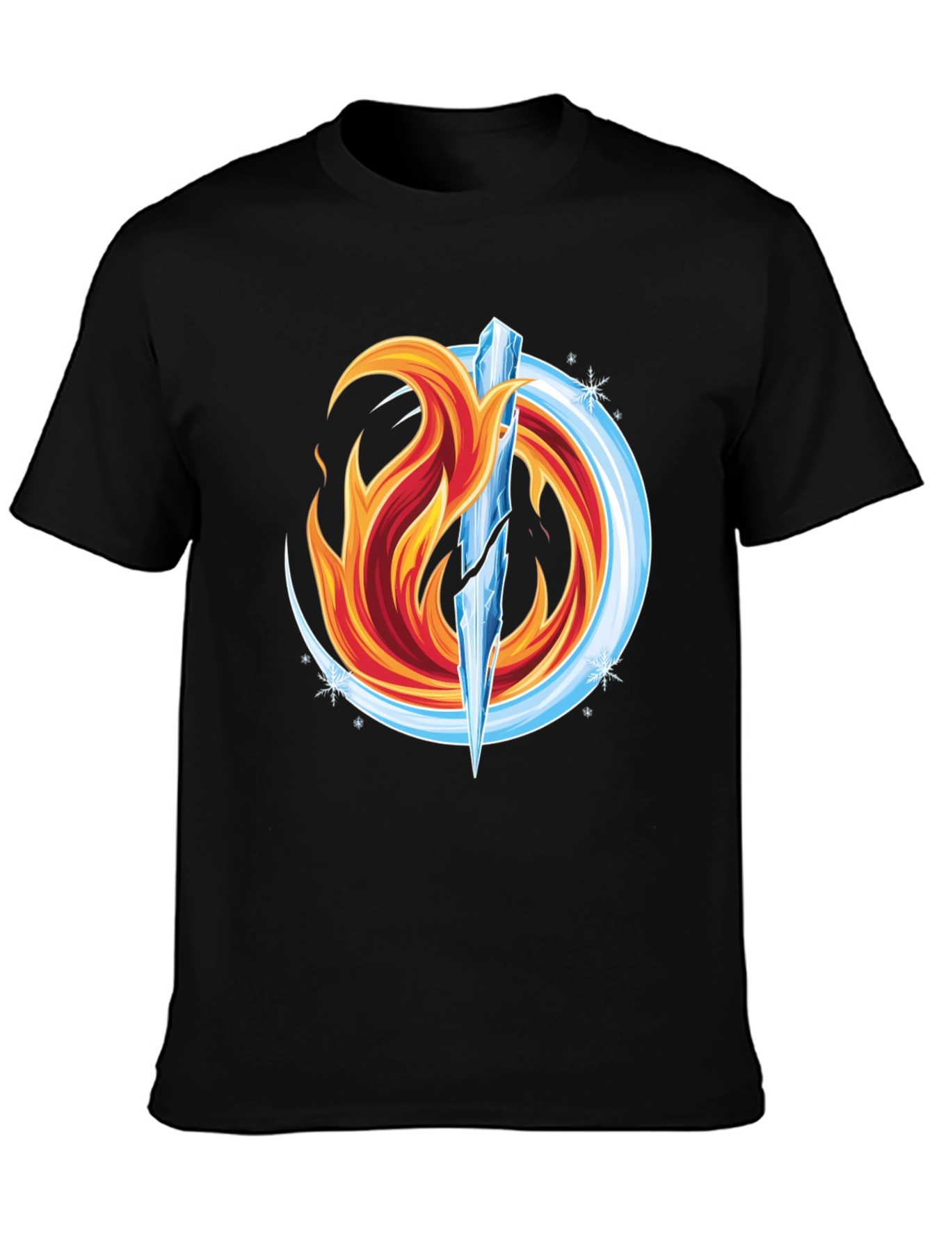 Fire and Ice Graphic Tee - Unique Design
