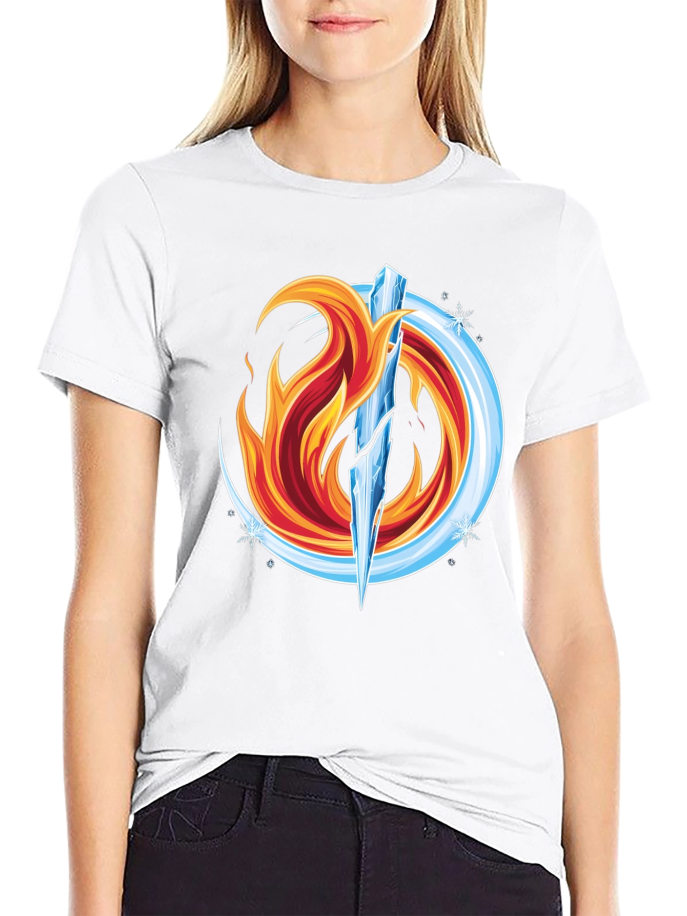 Fire and Ice Graphic Tee - Unique Design