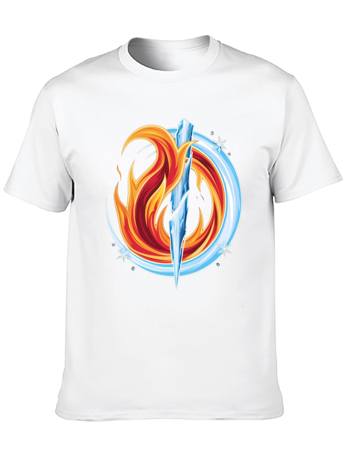 Fire and Ice Graphic Tee - Unique Design