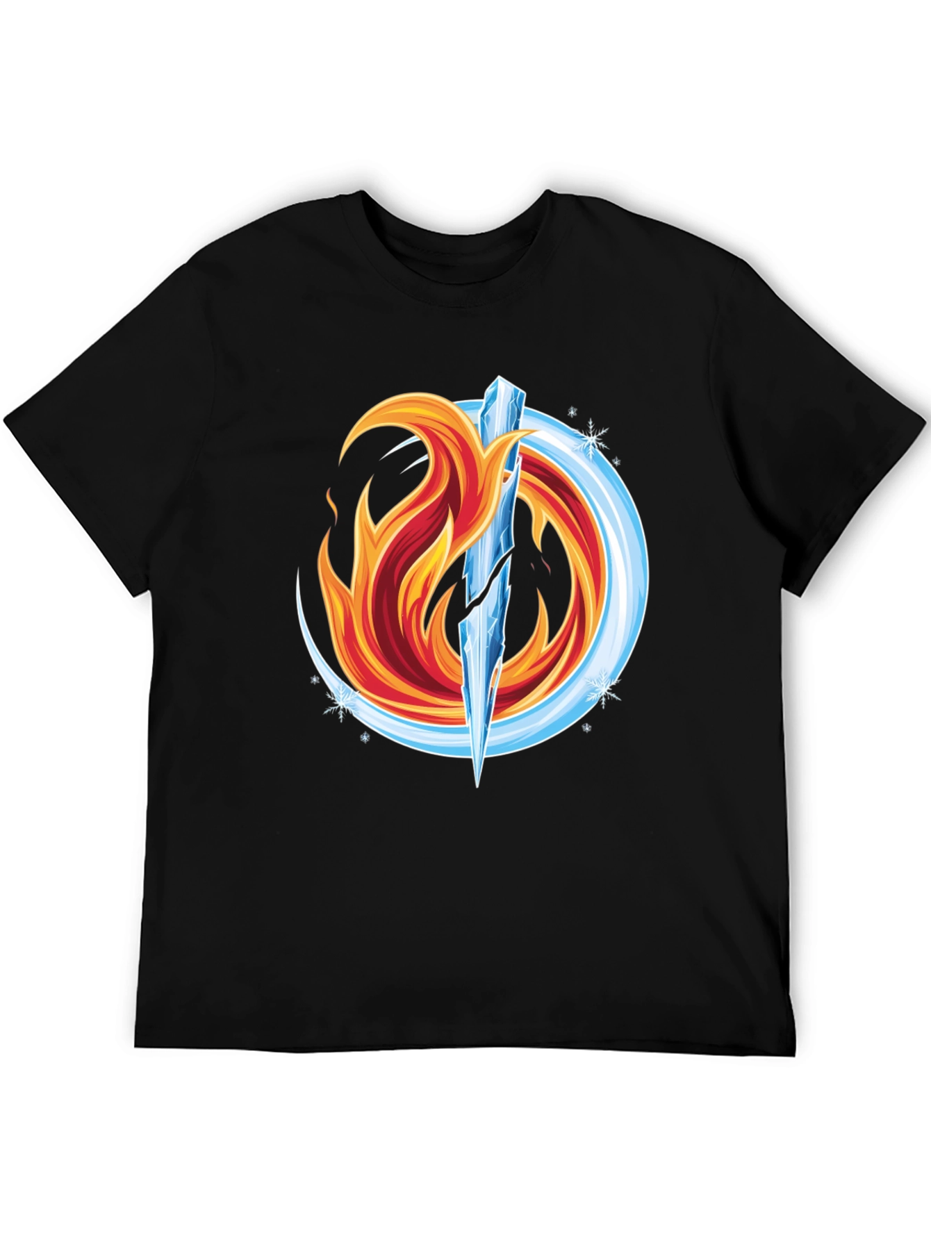 Fire and Ice Graphic Tee - Unique Design