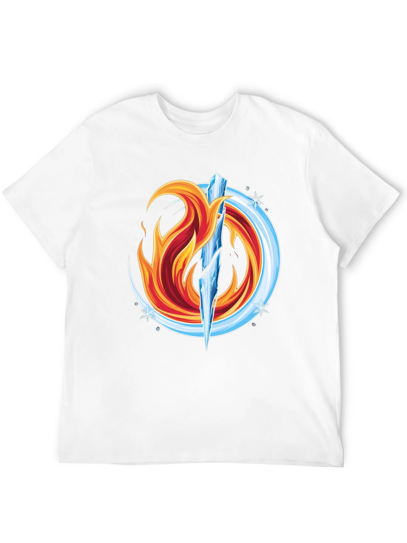 Fire and Ice Graphic Tee - Unique Design