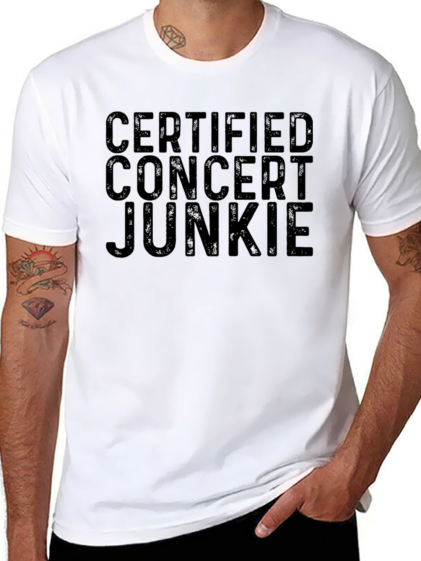 Certified Concert Junkie Black Graphic Tee