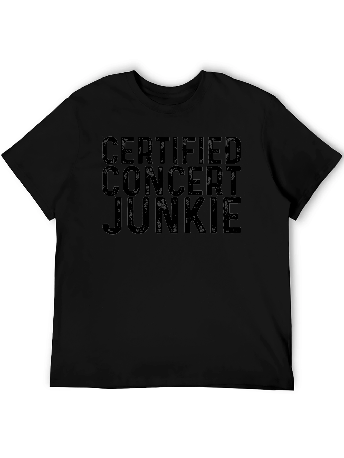 Certified Concert Junkie Black Graphic Tee