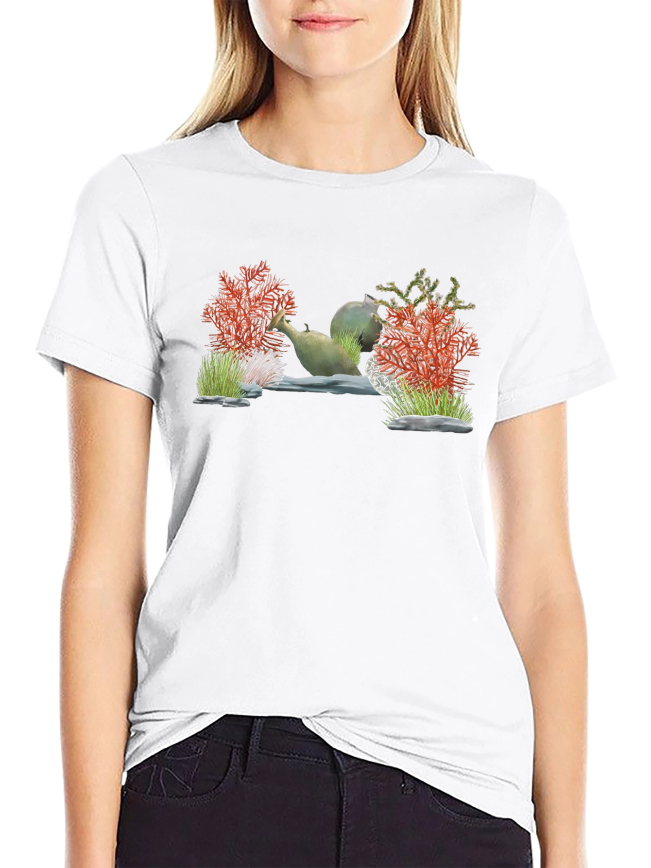Unique Aquarium Scene Graphic T-Shirt