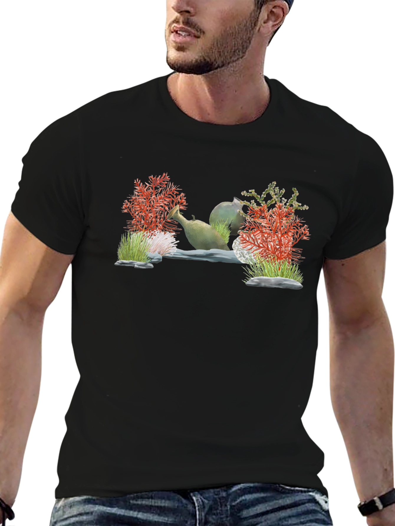 Unique Aquarium Scene Graphic T-Shirt