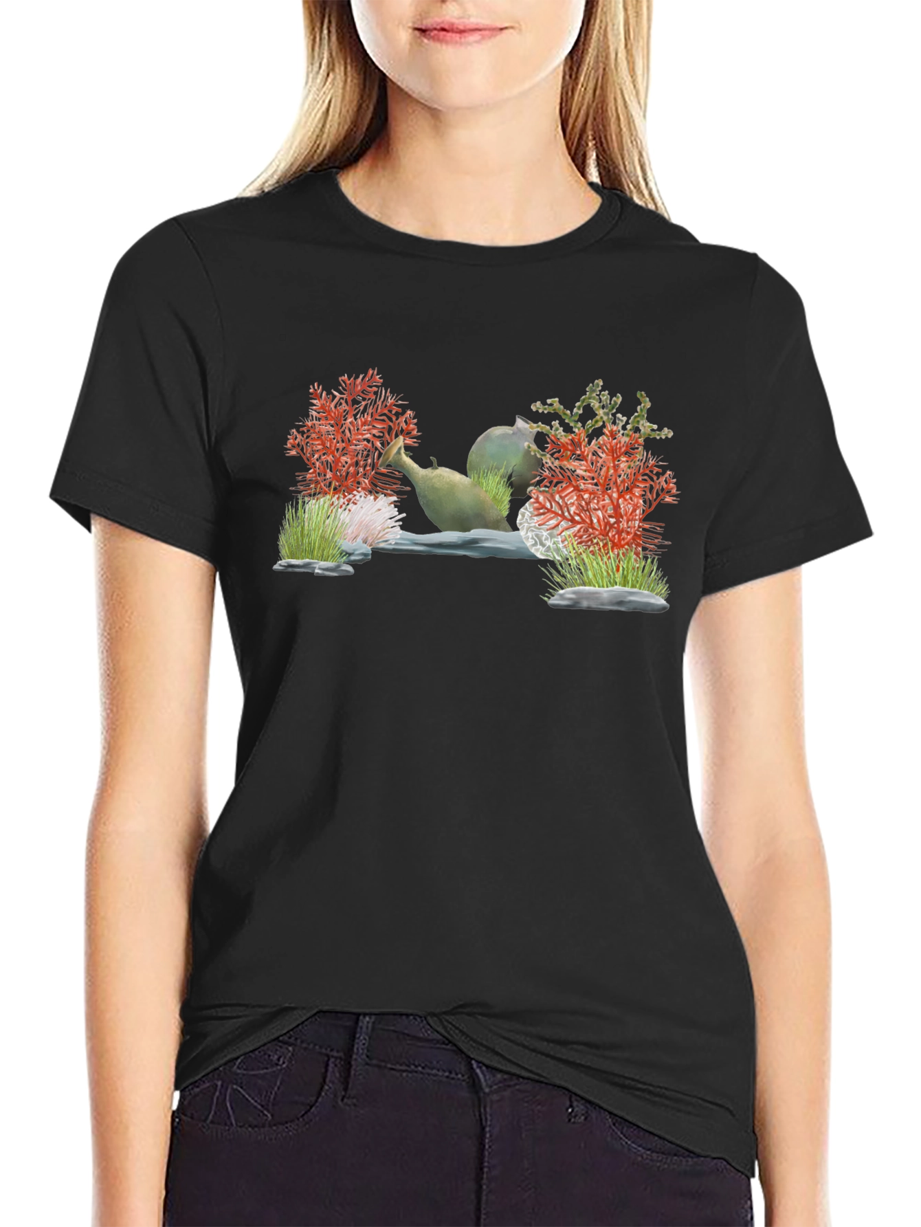 Unique Aquarium Scene Graphic T-Shirt