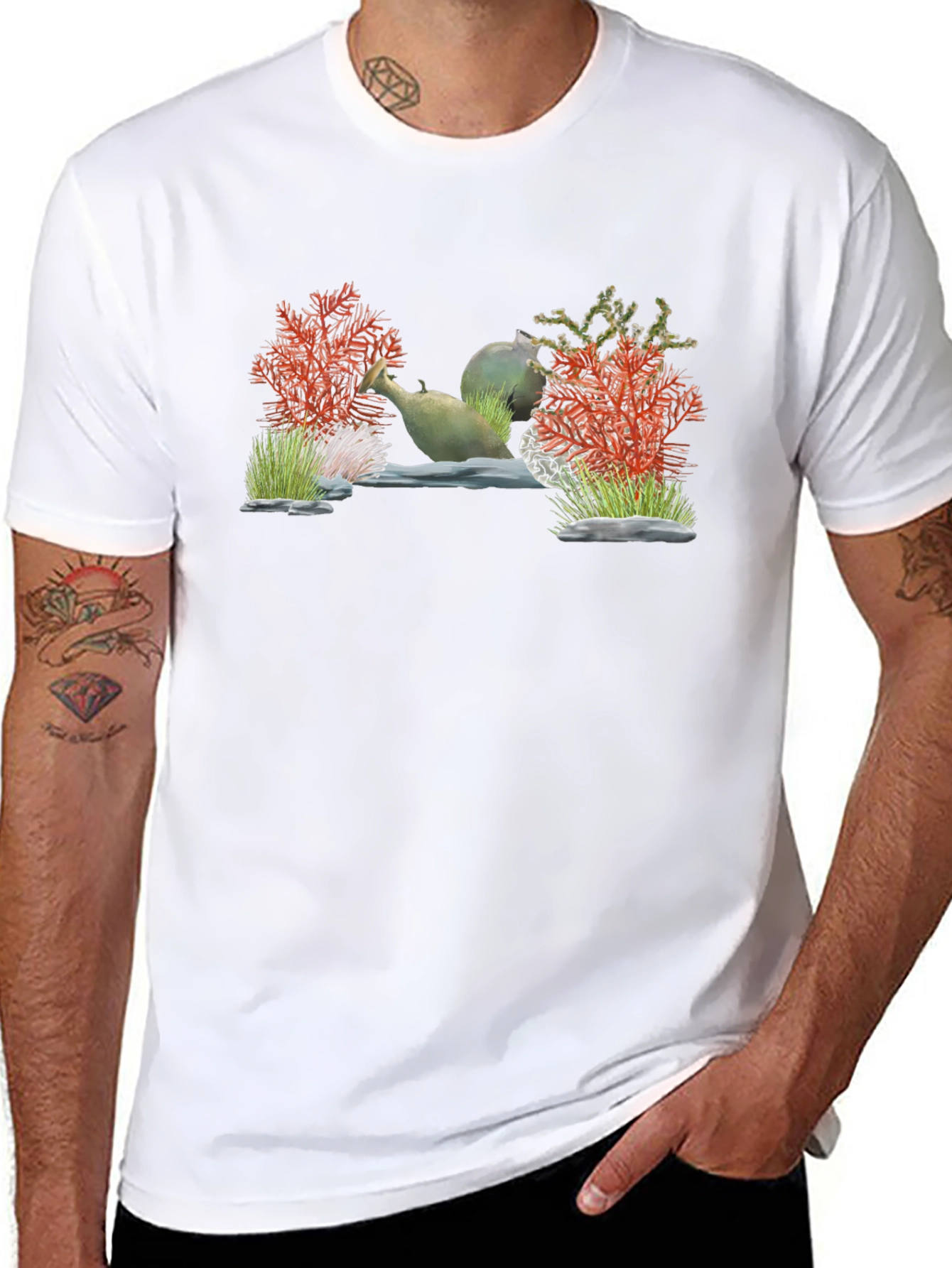 Unique Aquarium Scene Graphic T-Shirt