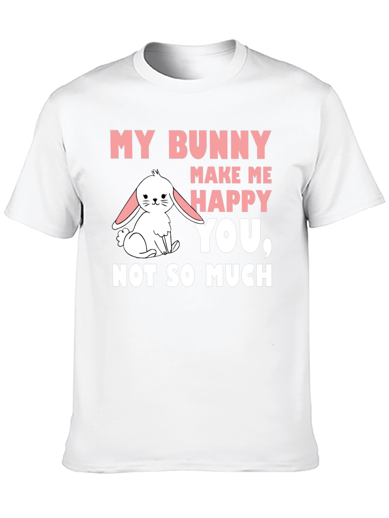 My Bunny Makes Me Happy Mens Black T-Shirt
