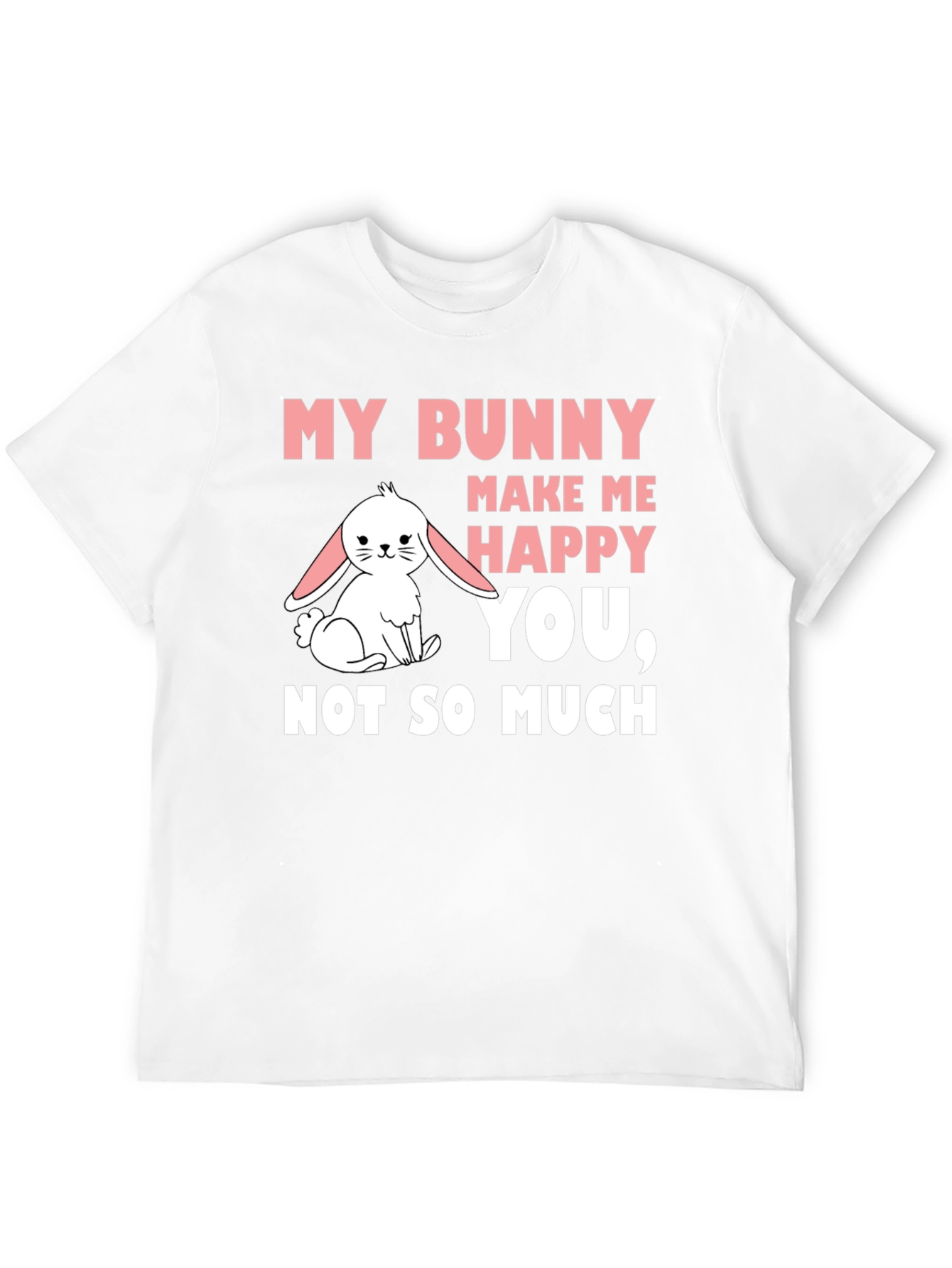 My Bunny Makes Me Happy Mens Black T-Shirt