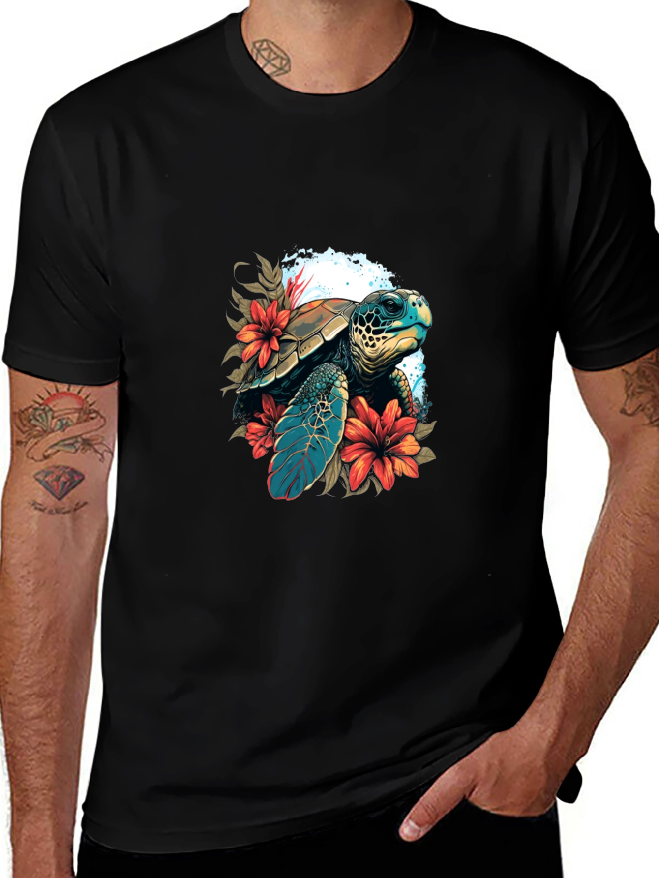 Sea Turtle Graphic Tee - Island Style Black T-Shirt