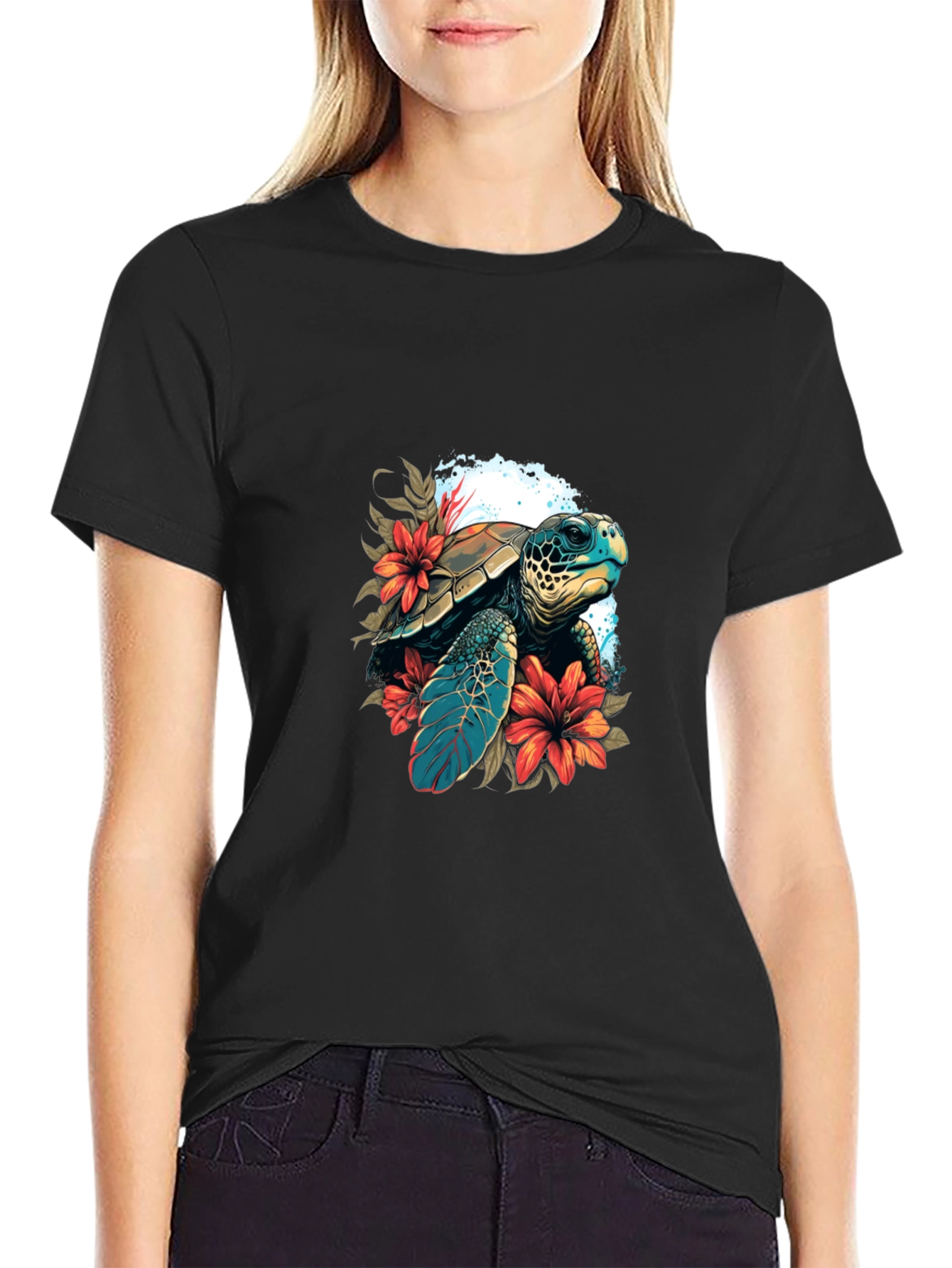 Sea Turtle Graphic Tee - Island Style Black T-Shirt