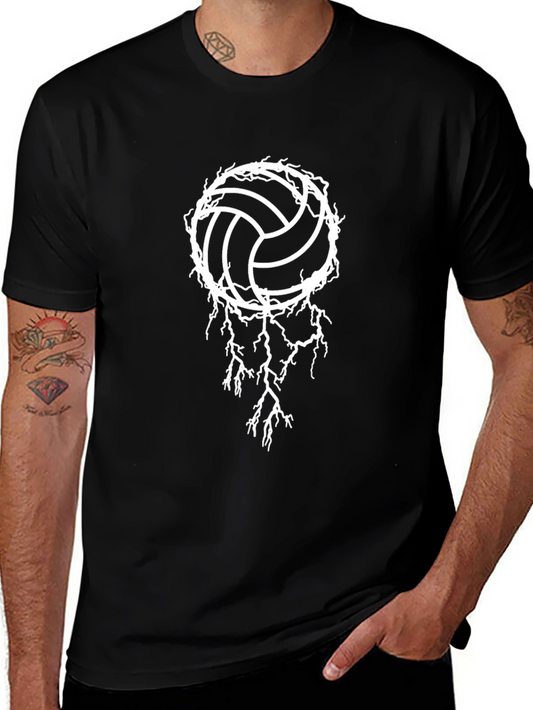Volleyball Lightning Graphic Tee - Stylish Sportswear