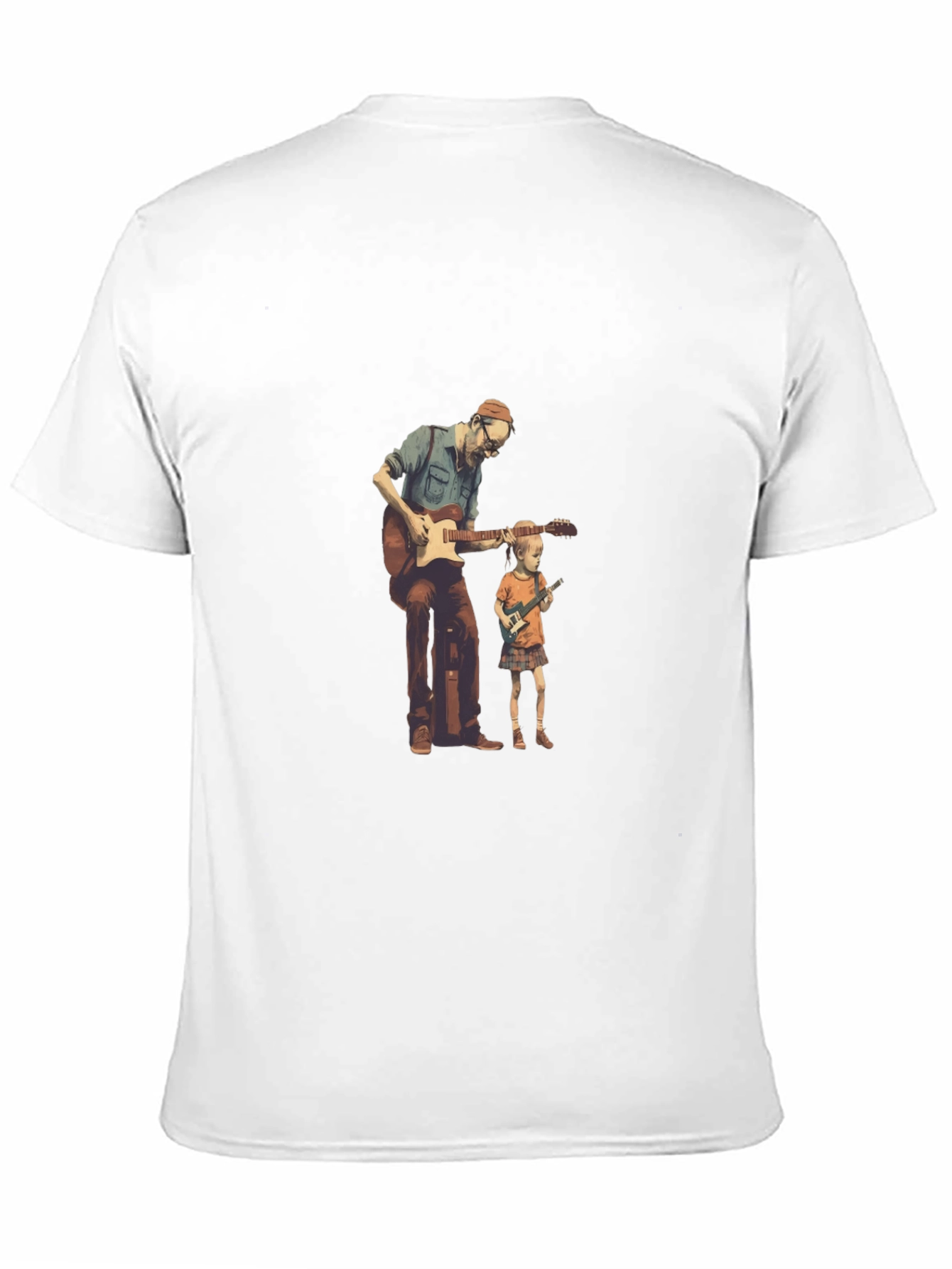 Guitarist Dad and Kid Black T-Shirt