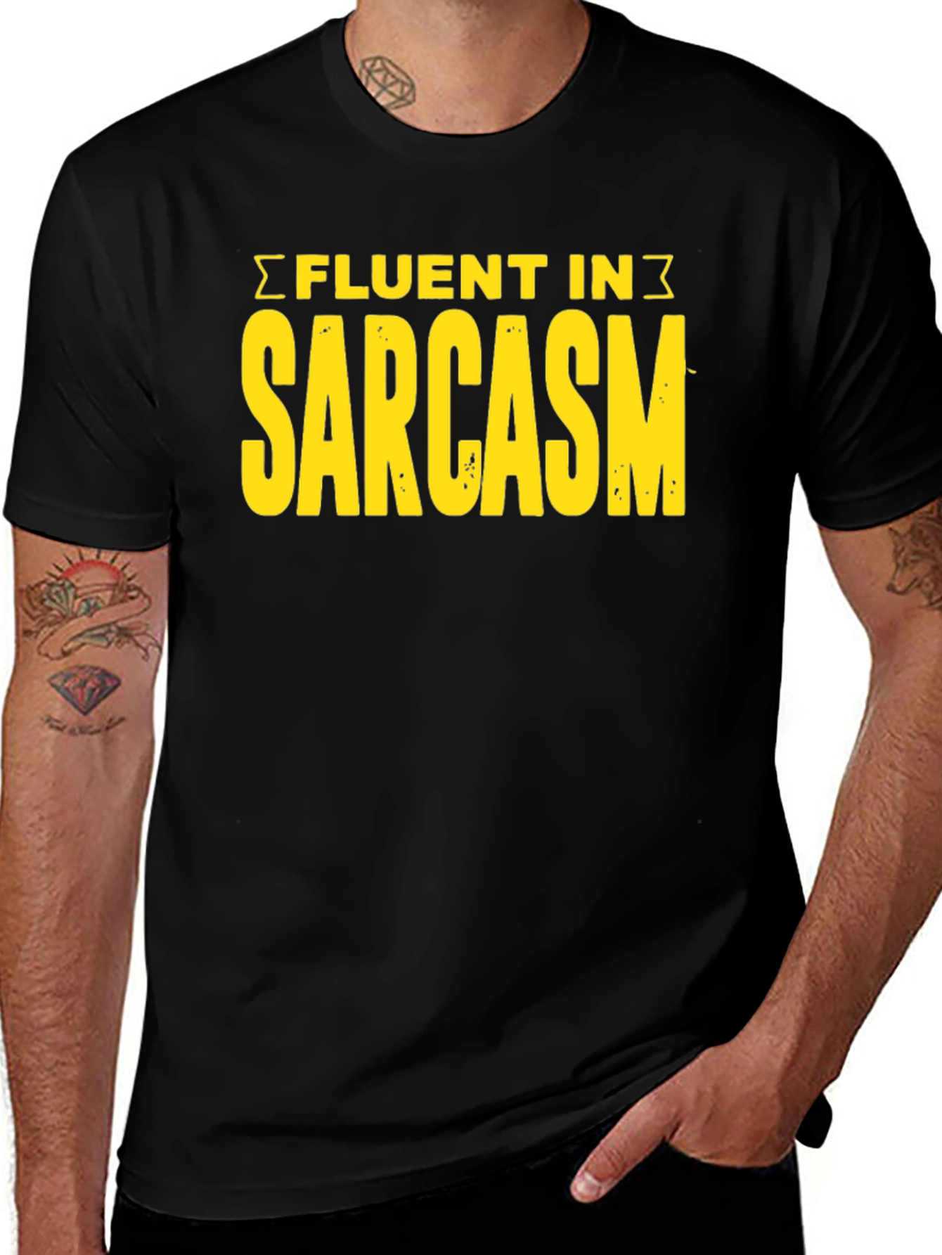 Fluent In Sarcasm Graphic Tee - Black