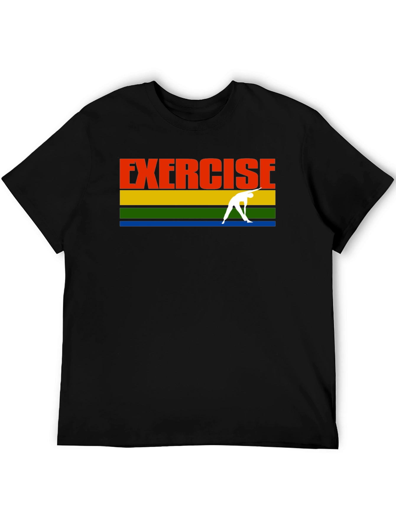 Exercise T-Shirt Black Retro Yoga Graphic Tee