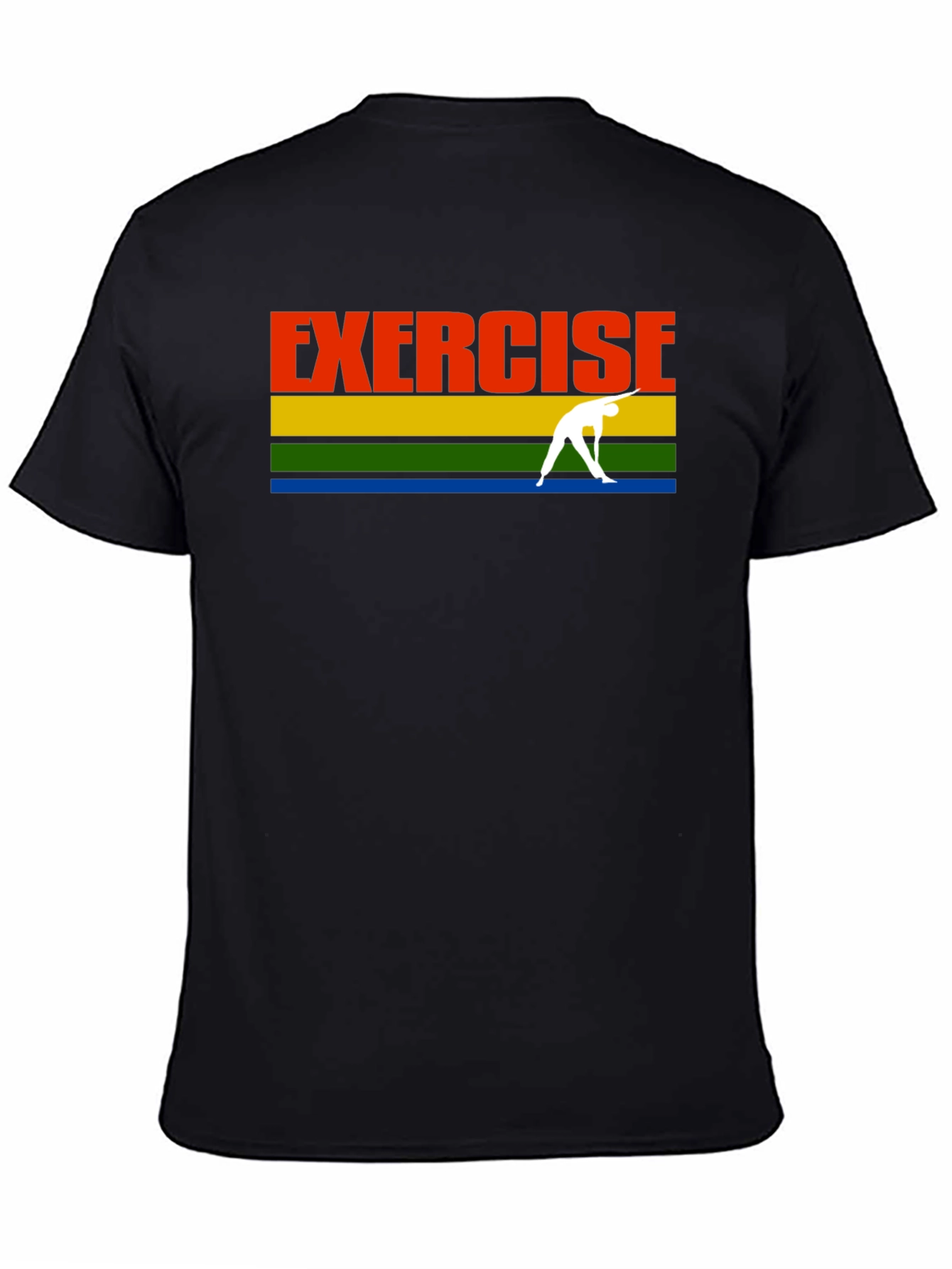 Exercise T-Shirt Black Retro Yoga Graphic Tee