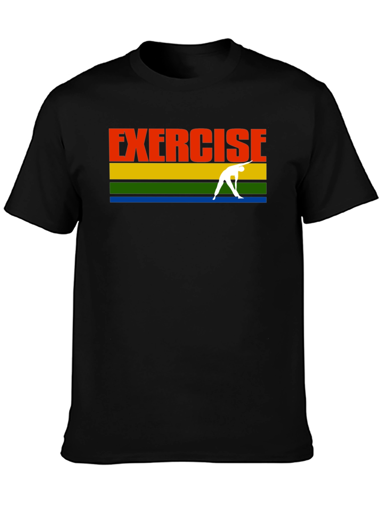 Exercise T-Shirt Black Retro Yoga Graphic Tee