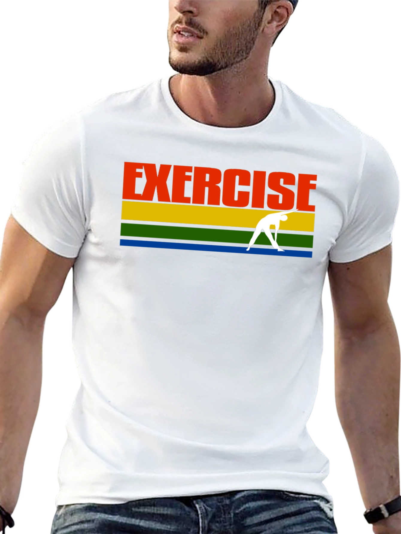 Exercise T-Shirt Black Retro Yoga Graphic Tee