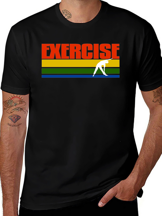 Exercise T-Shirt Black Retro Yoga Graphic Tee