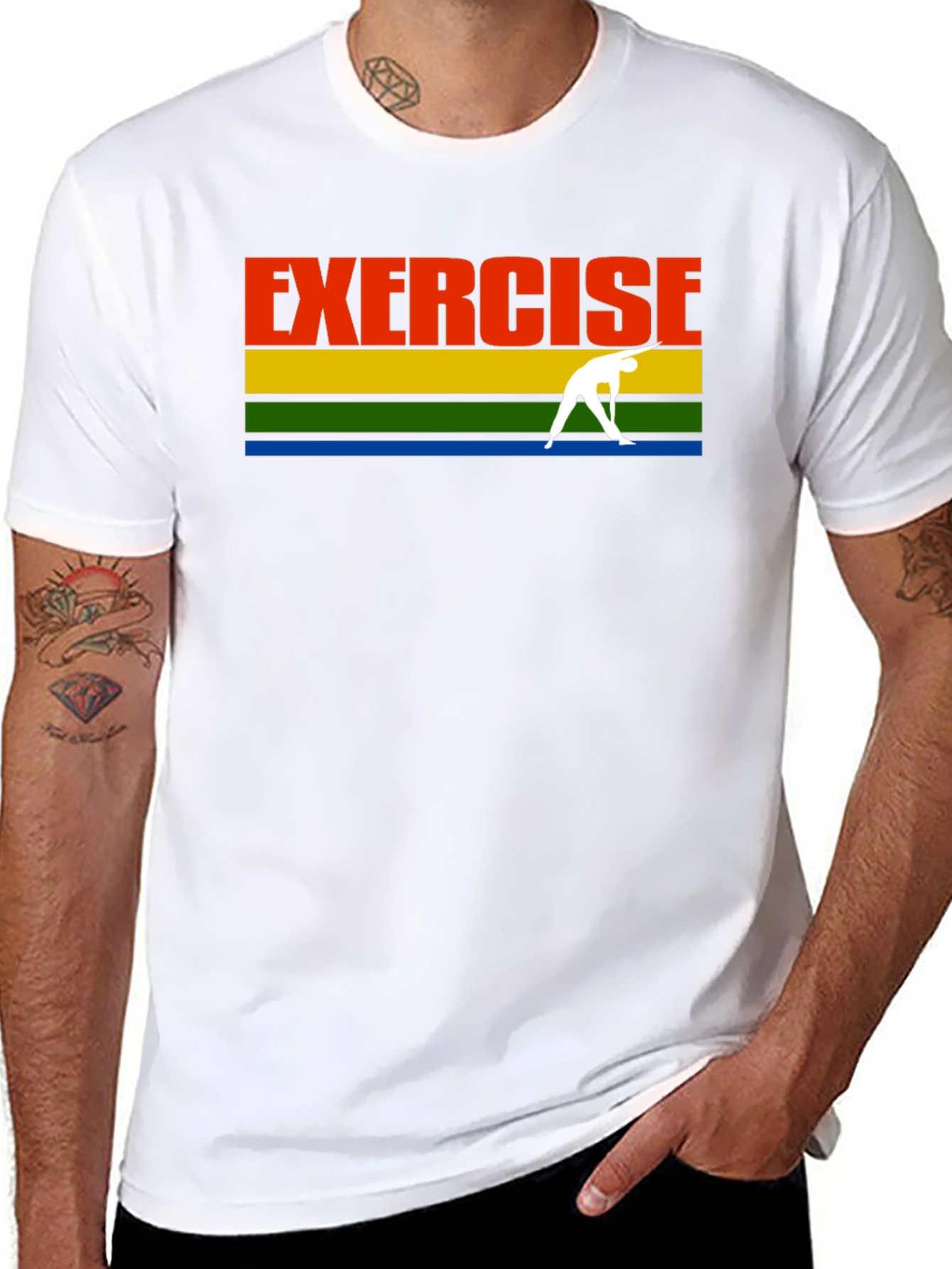 Exercise T-Shirt Black Retro Yoga Graphic Tee