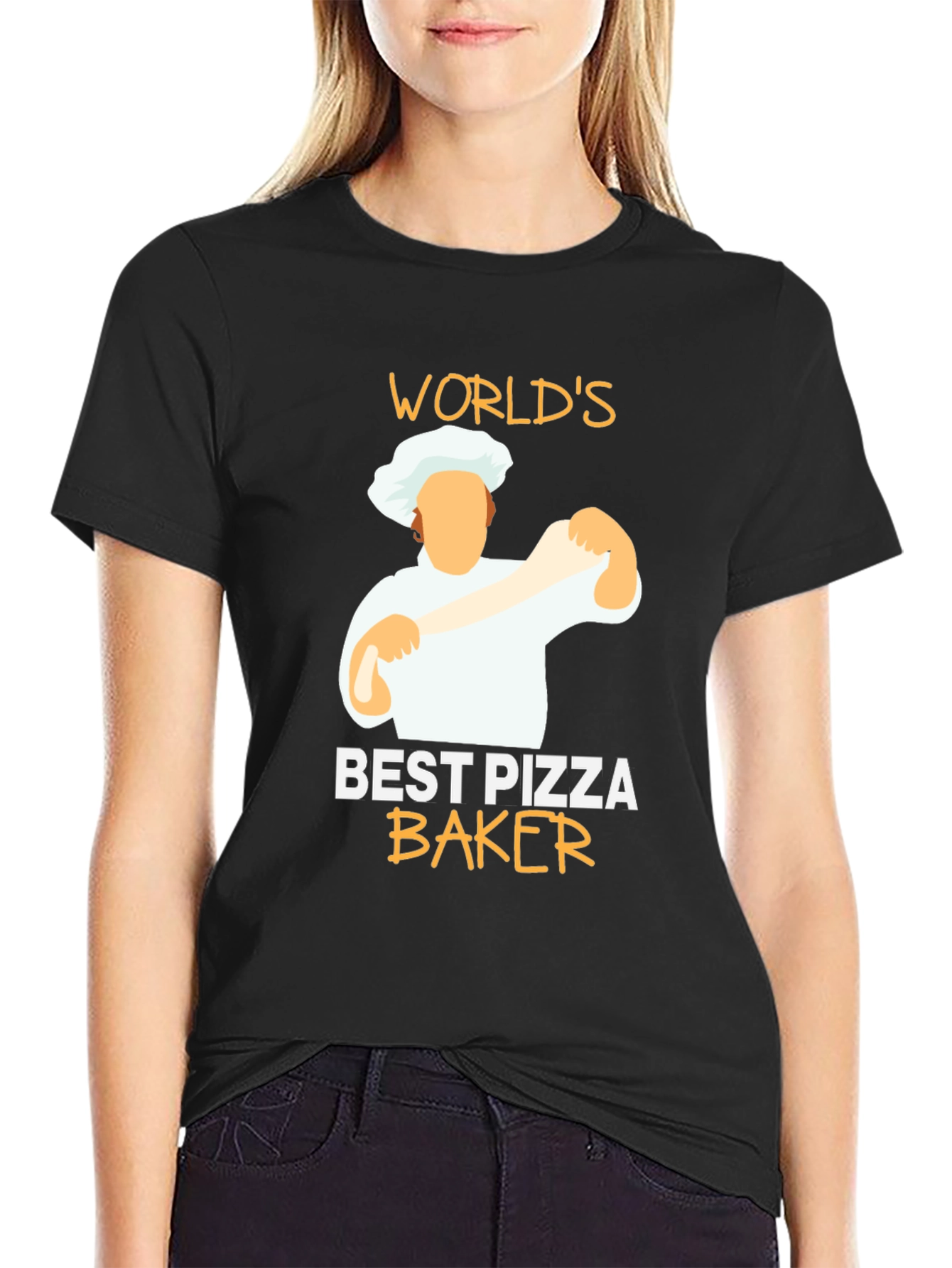 Worlds Best Pizza Baker Black T-Shirt
