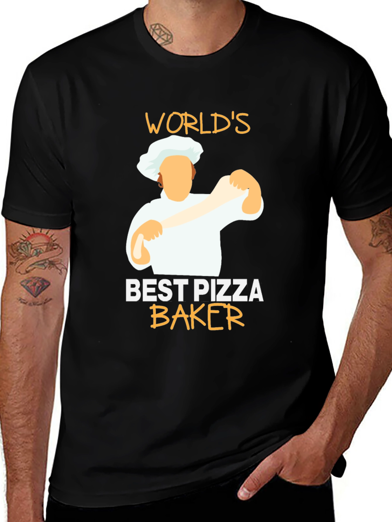 Worlds Best Pizza Baker Black T-Shirt