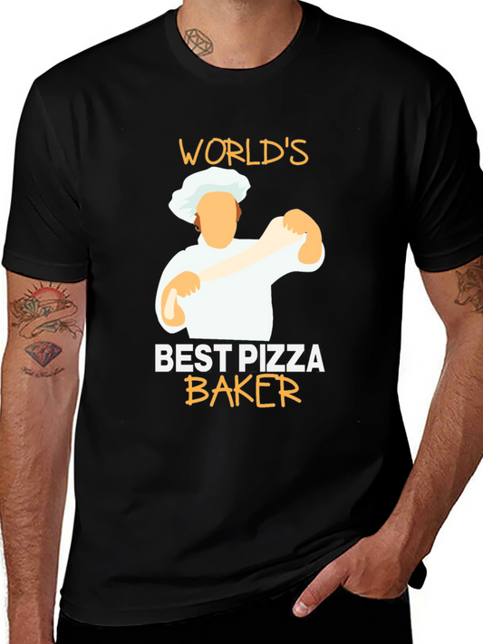 Worlds Best Pizza Baker Black T-Shirt
