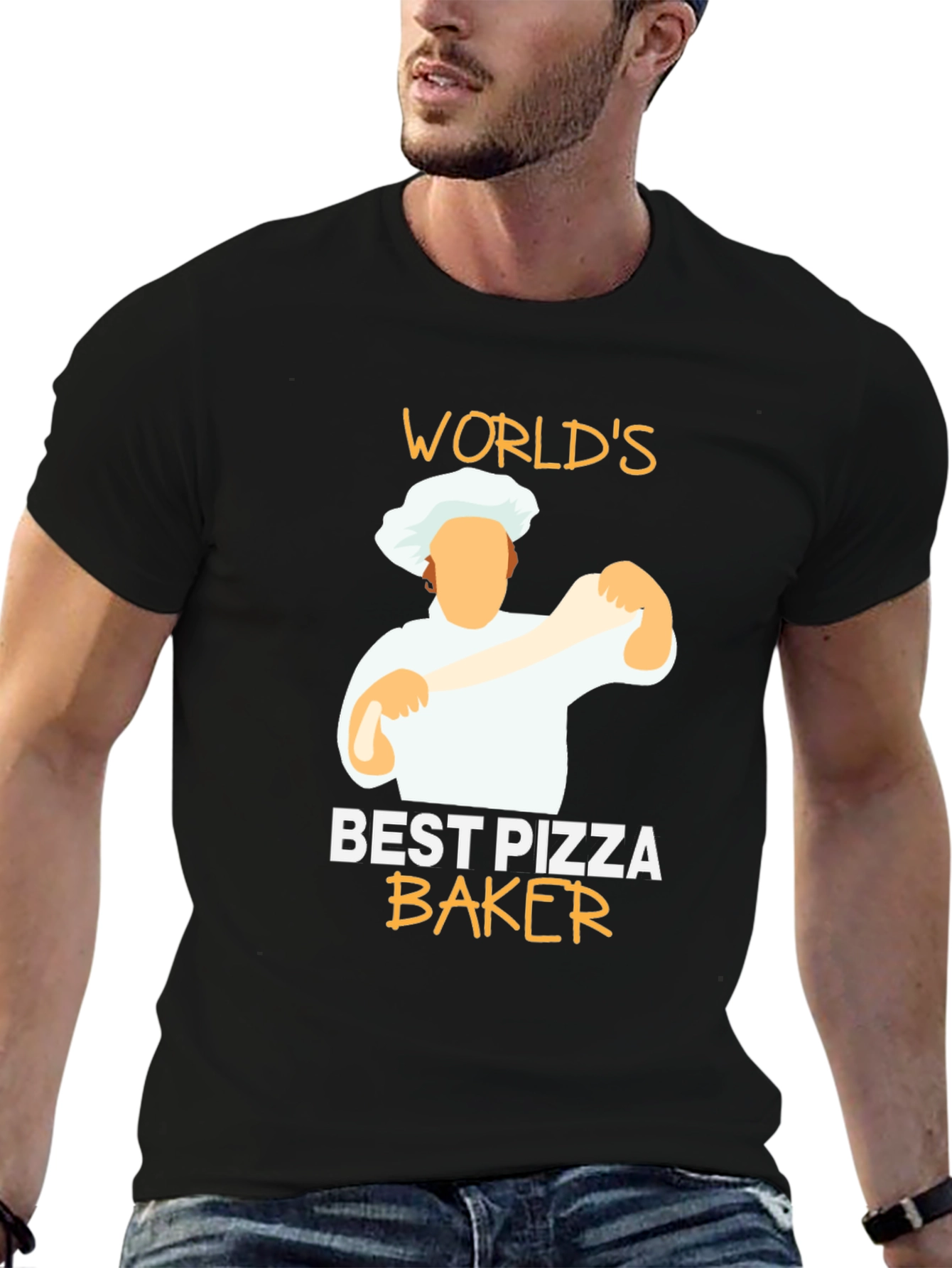 Worlds Best Pizza Baker Black T-Shirt