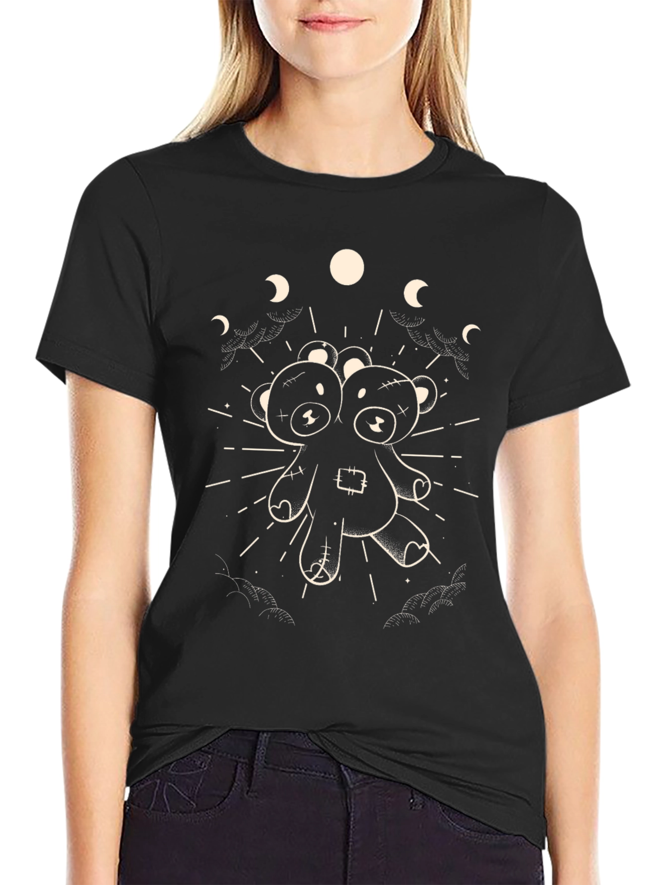 Two-Headed Teddy Bear Moon T-Shirt
