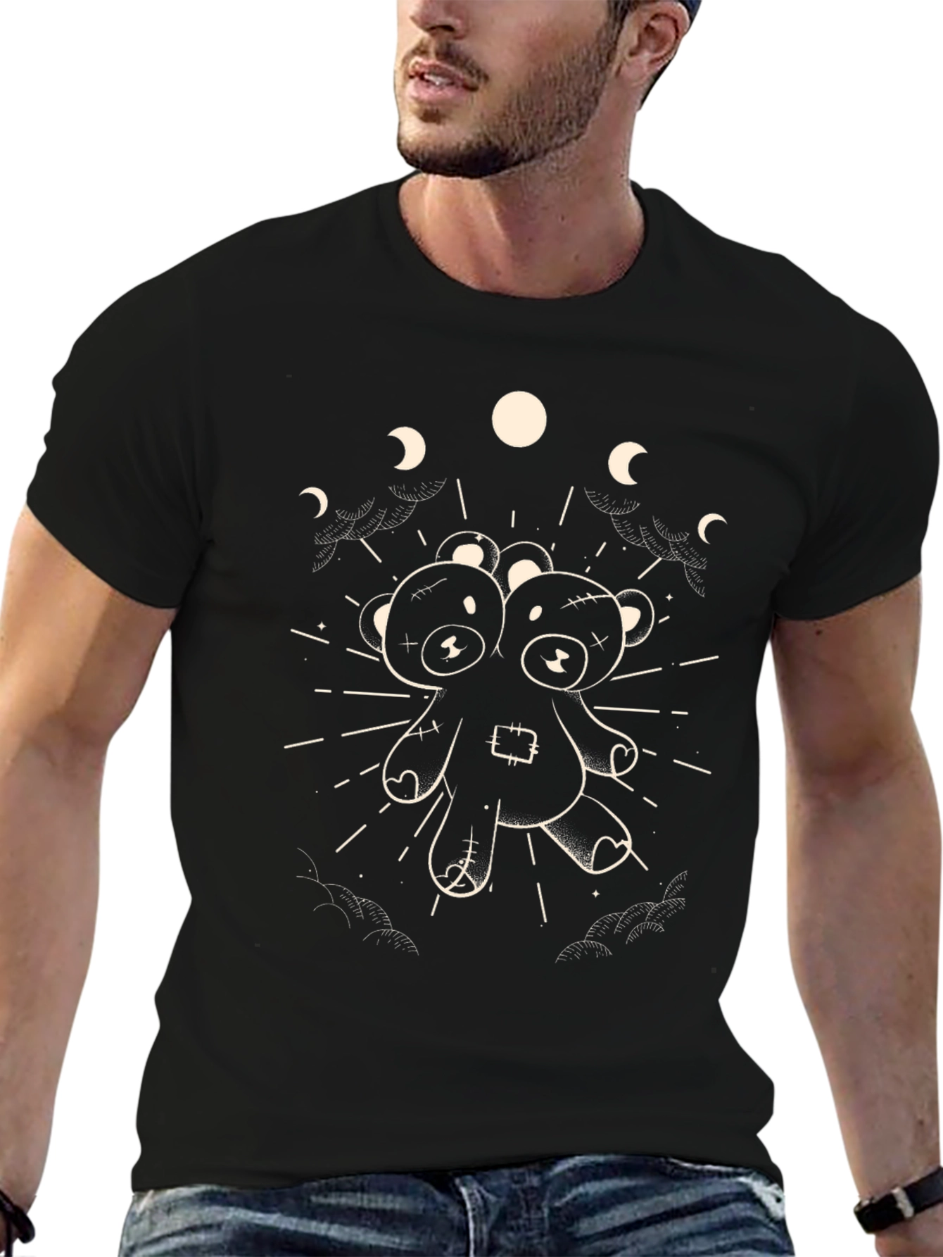 Two-Headed Teddy Bear Moon T-Shirt