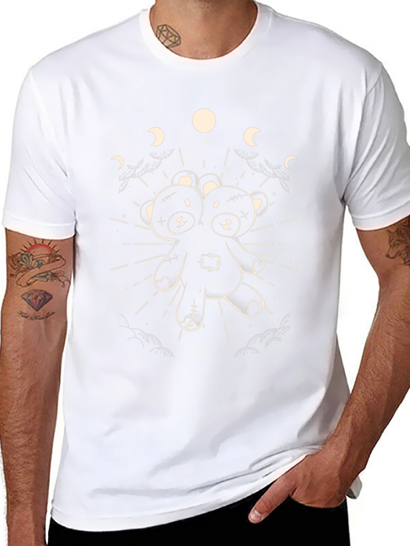 Two-Headed Teddy Bear Moon T-Shirt
