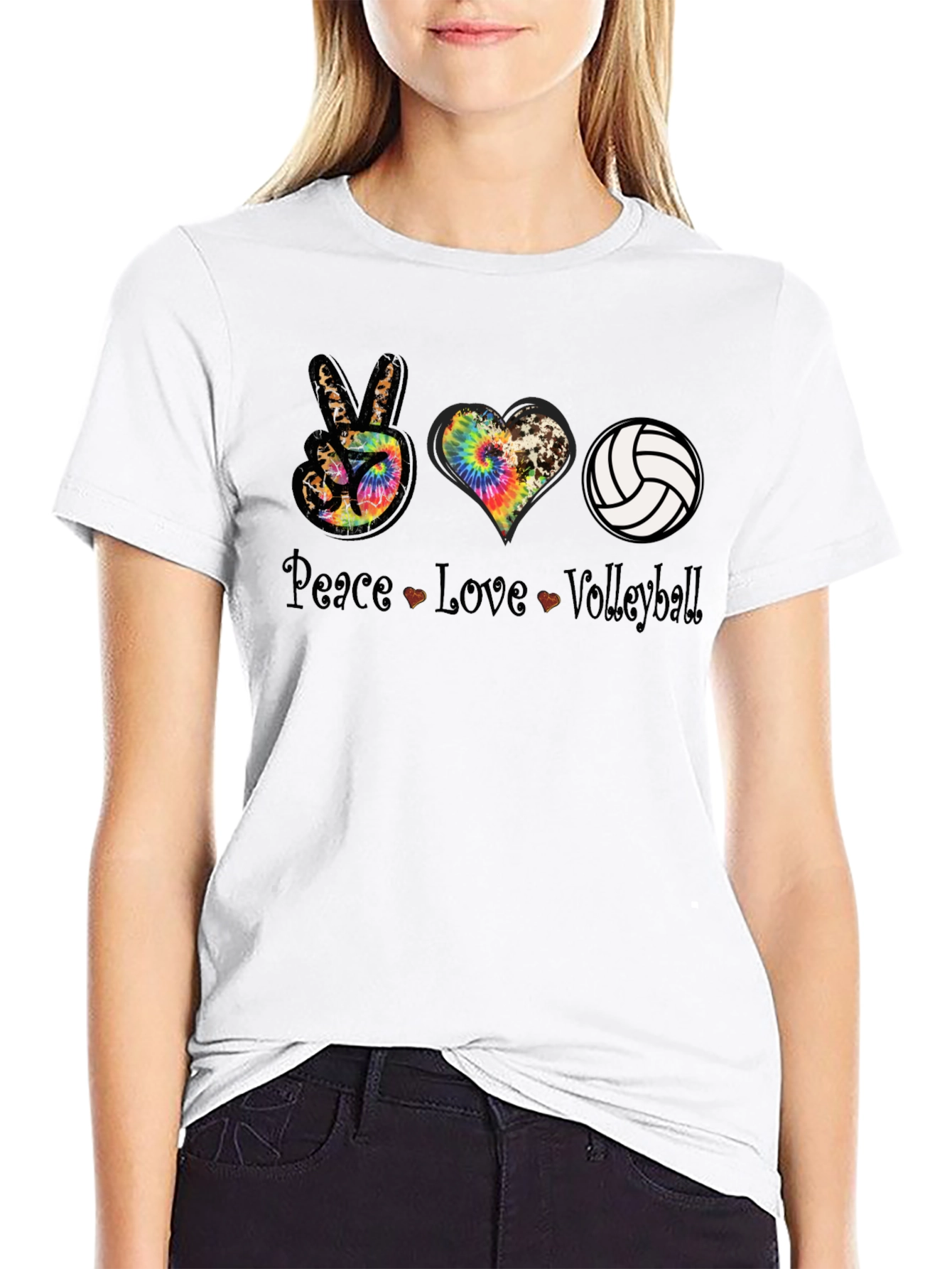 Peace Love Volleyball Graphic Tee