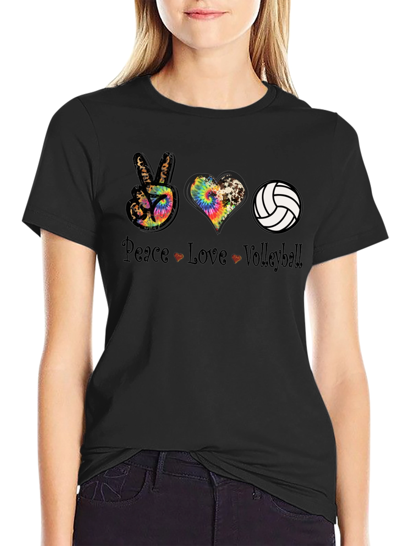 Peace Love Volleyball Graphic Tee
