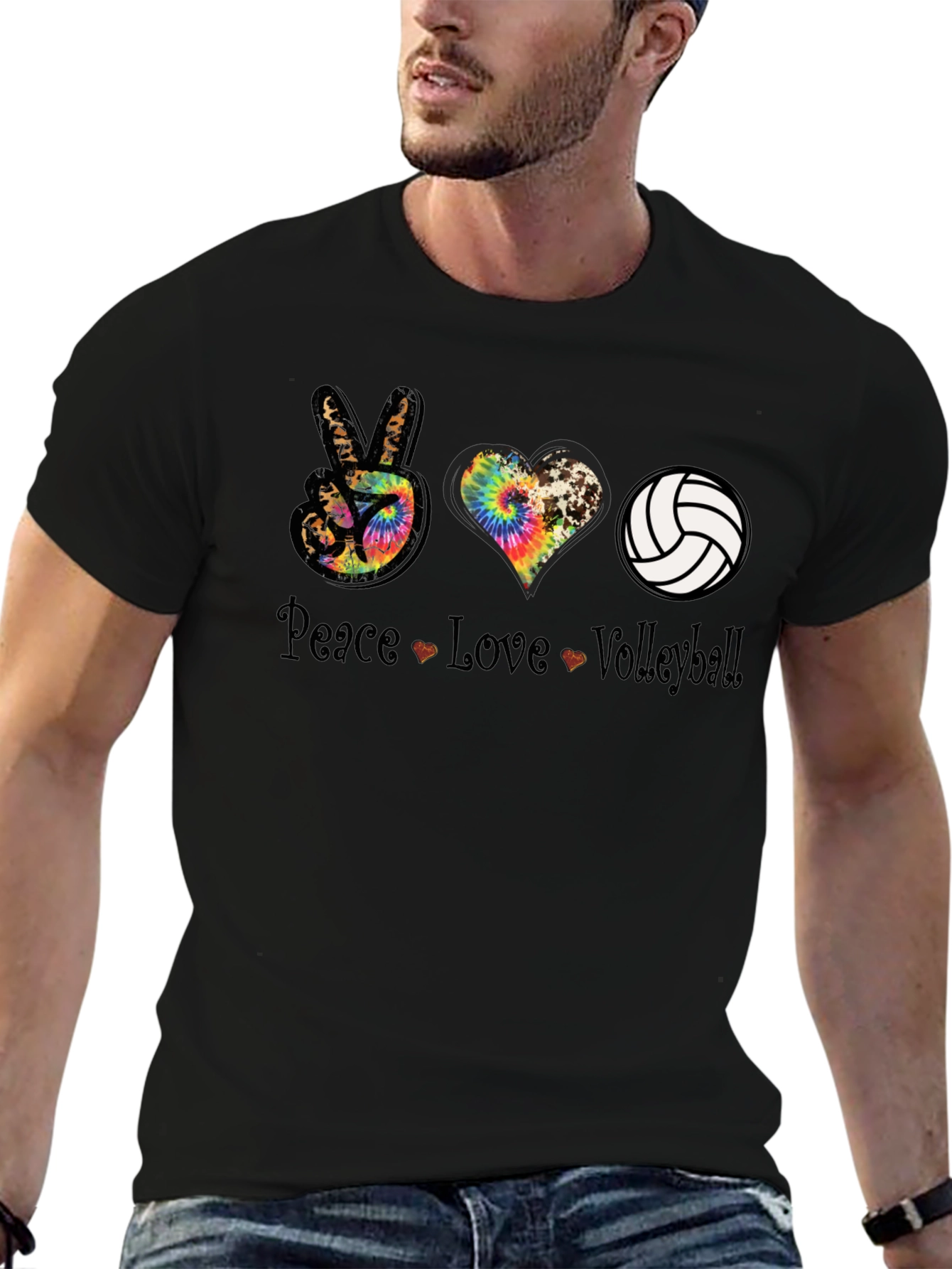 Peace Love Volleyball Graphic Tee