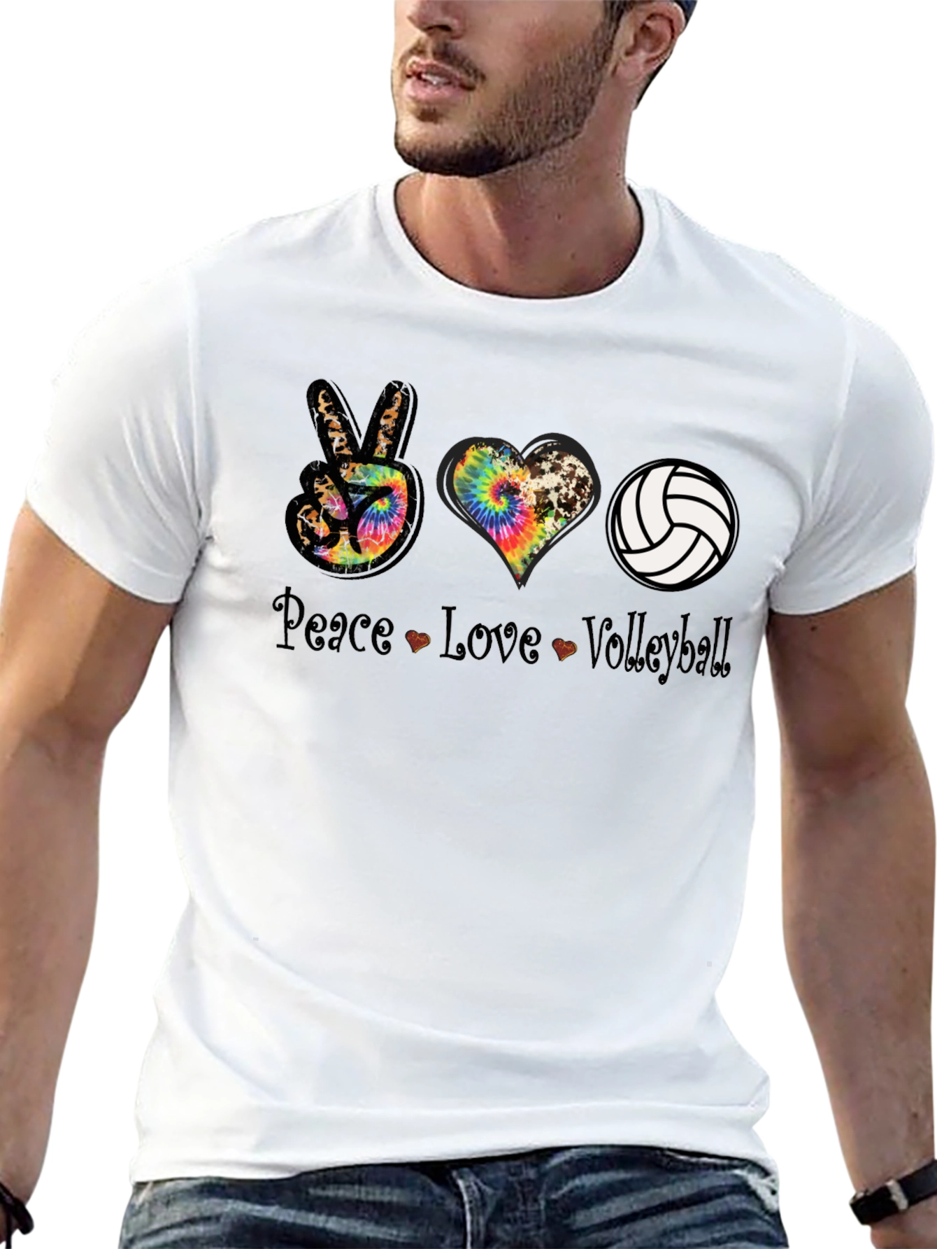 Peace Love Volleyball Graphic Tee