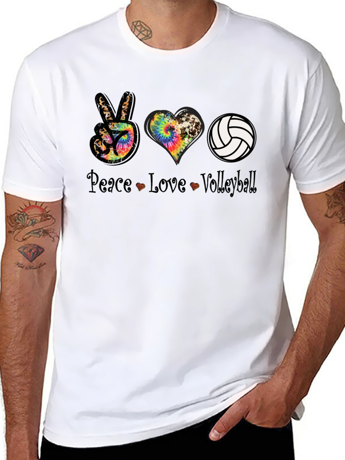 Peace Love Volleyball Graphic Tee