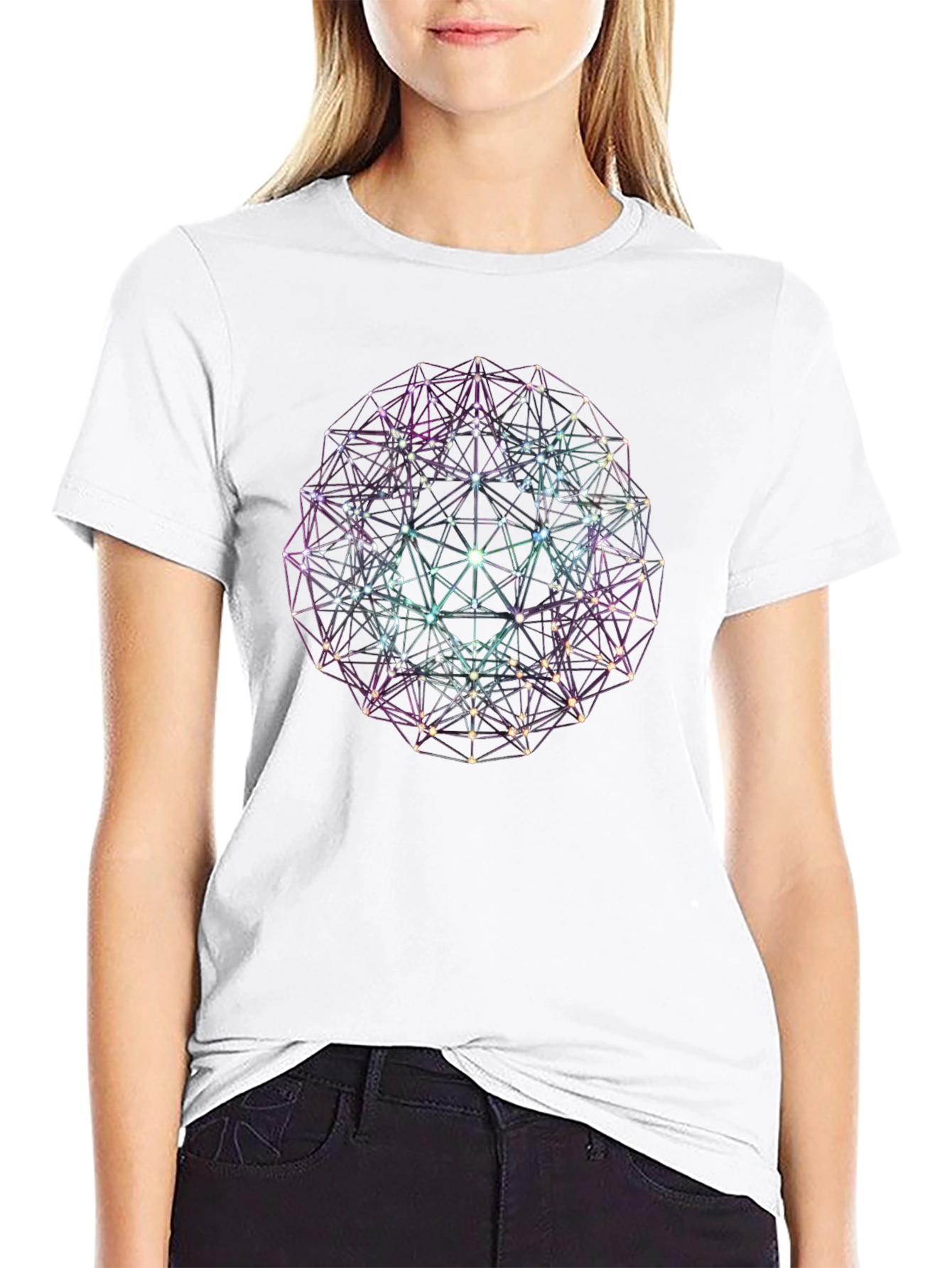 Geometric Sphere Graphic Tee - Modern Style