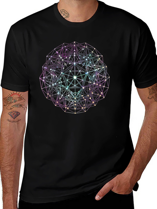 Geometric Sphere Graphic Tee - Modern Style