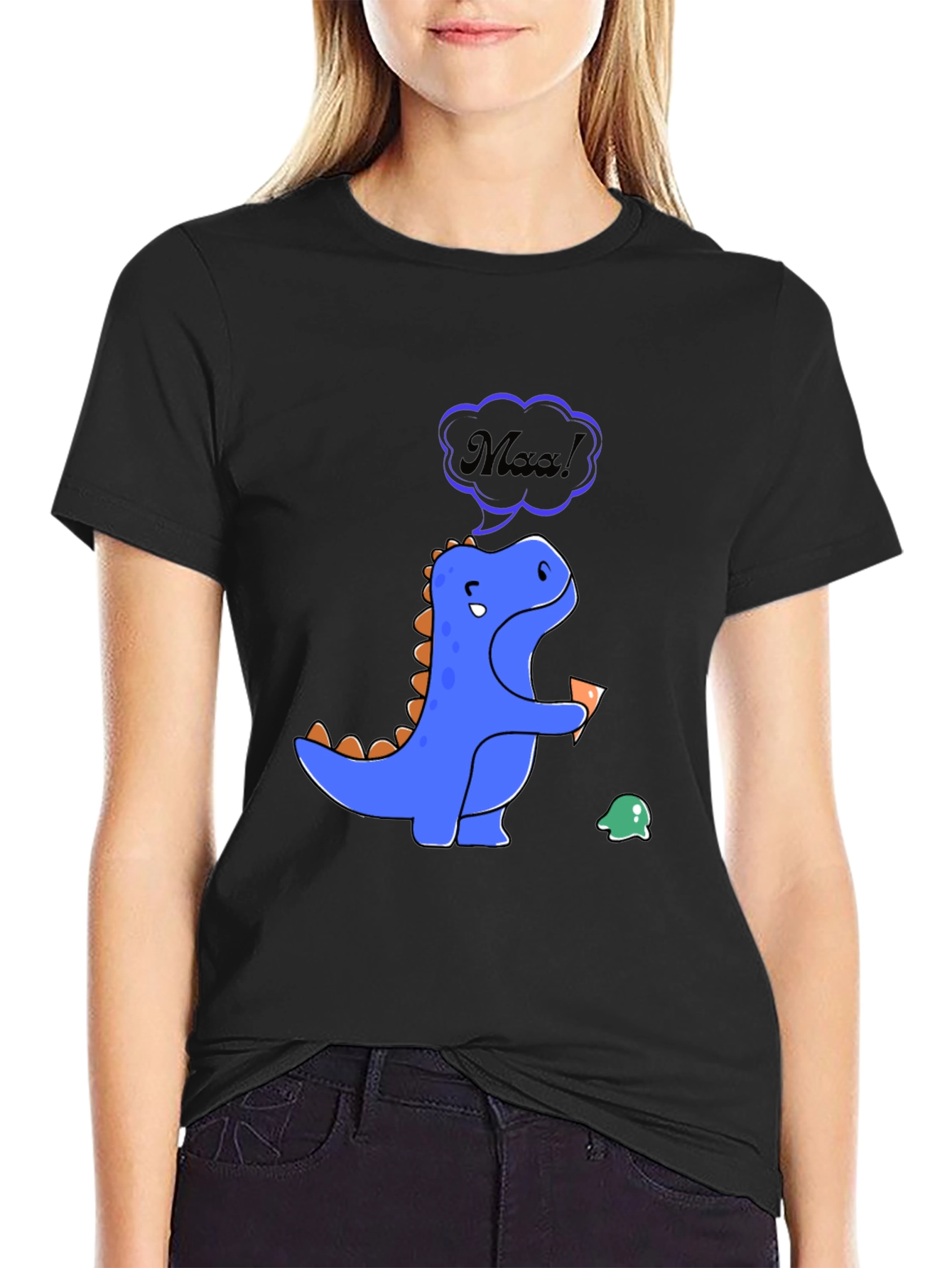 Dinosaur Maa! Black Graphic Tee
