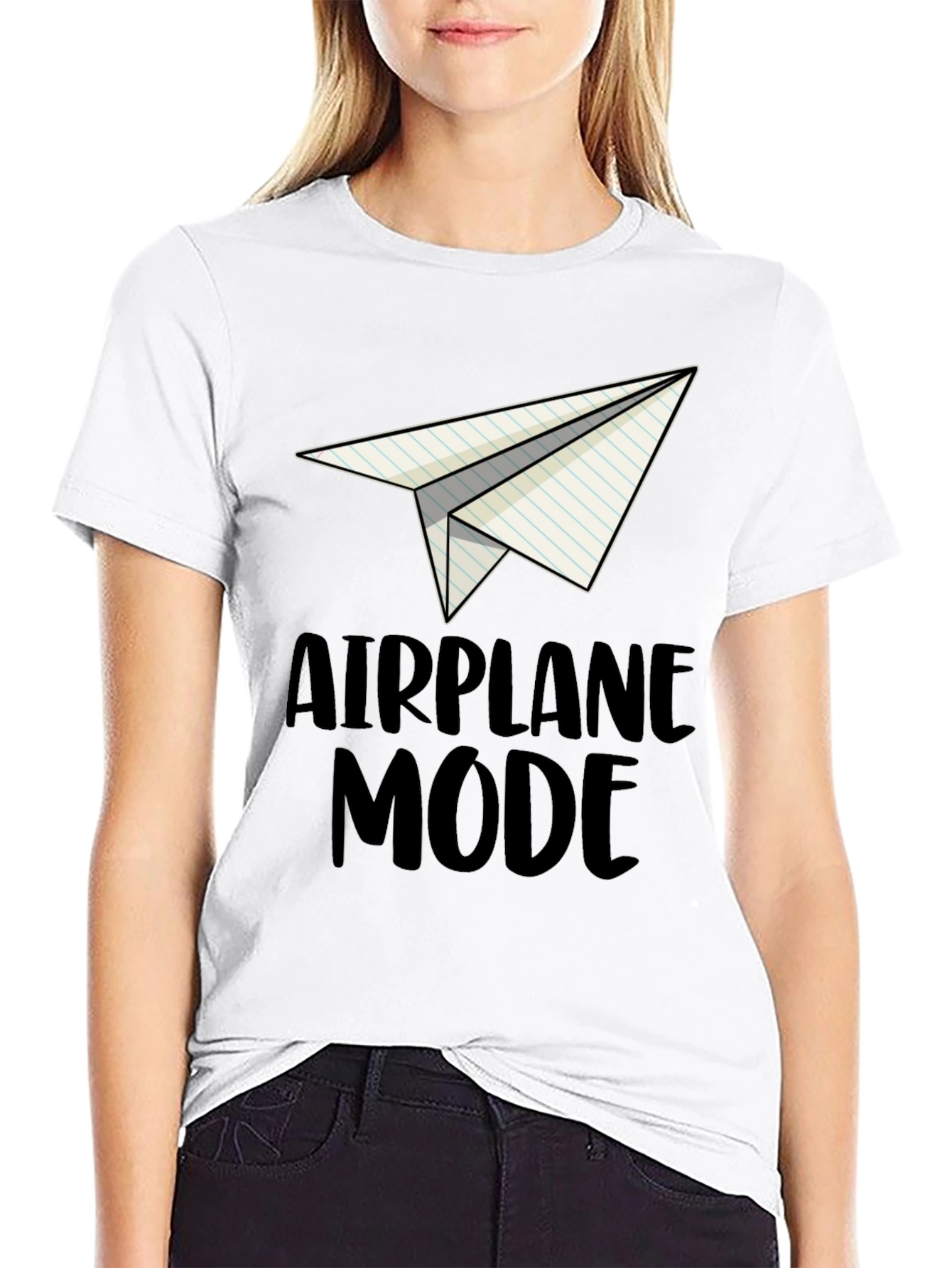 Airplane Mode Graphic Tee - Novelty T-Shirt