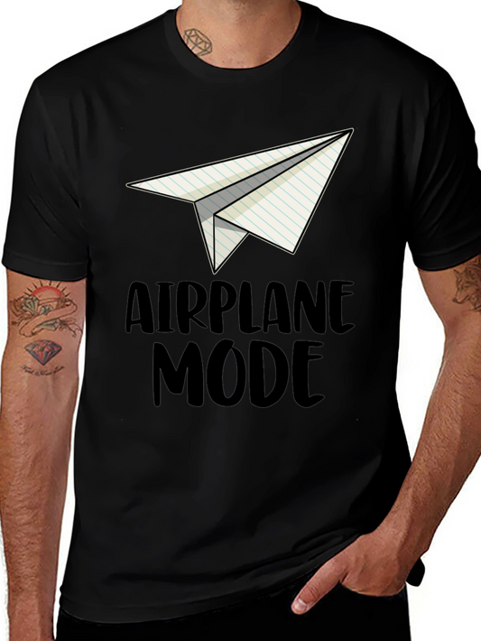 Airplane Mode Graphic Tee - Novelty T-Shirt