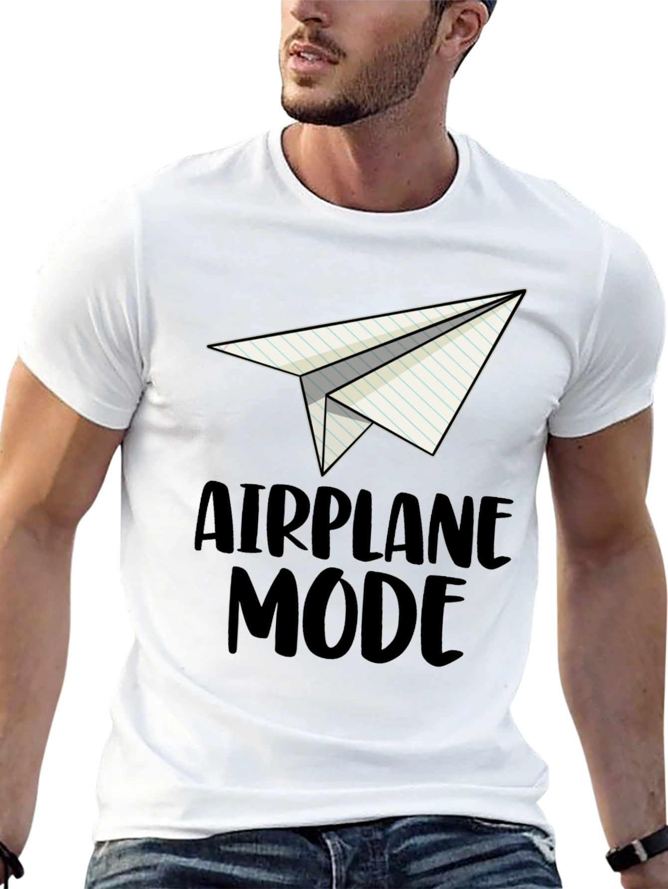 Airplane Mode Graphic Tee - Novelty T-Shirt